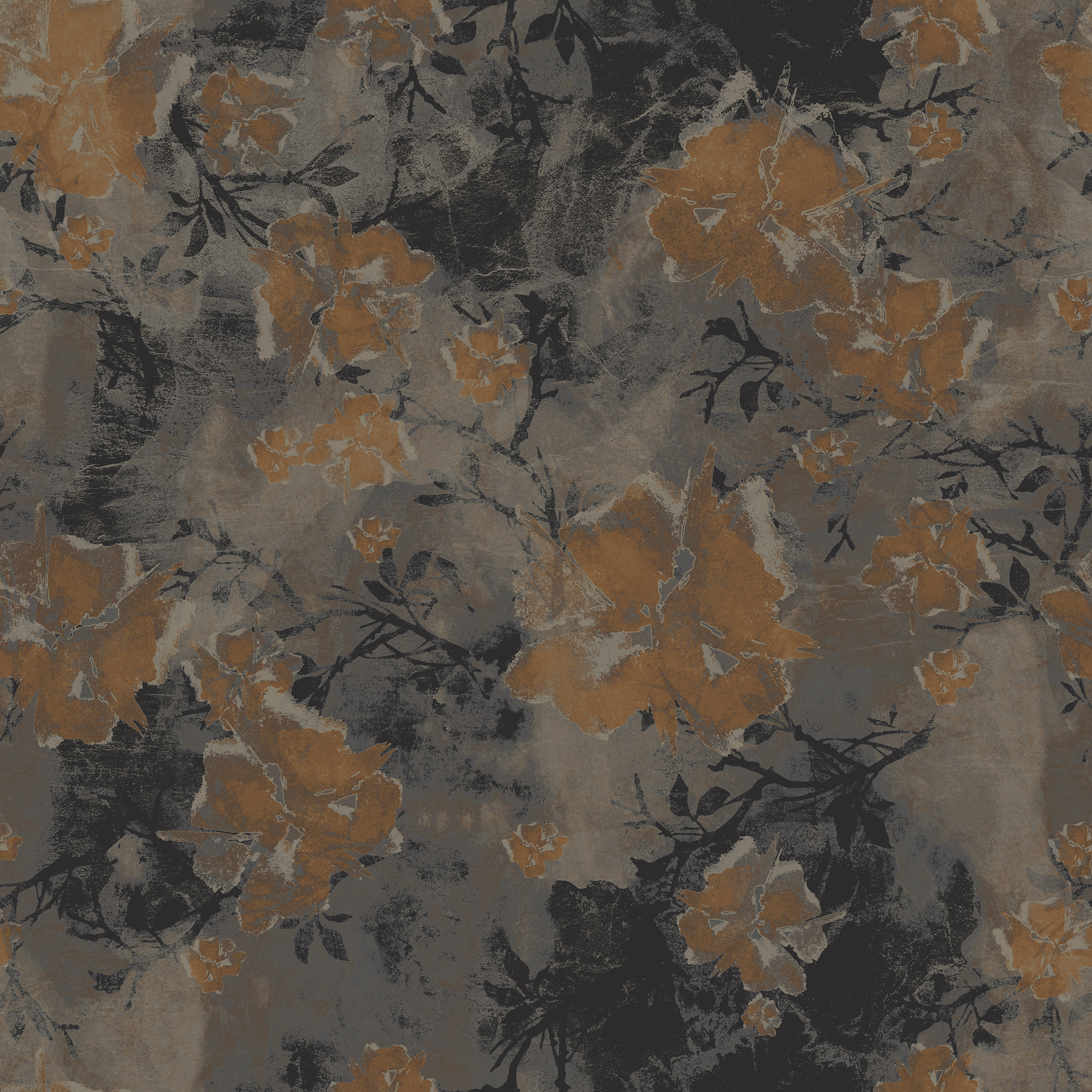 asian flower  dark grey