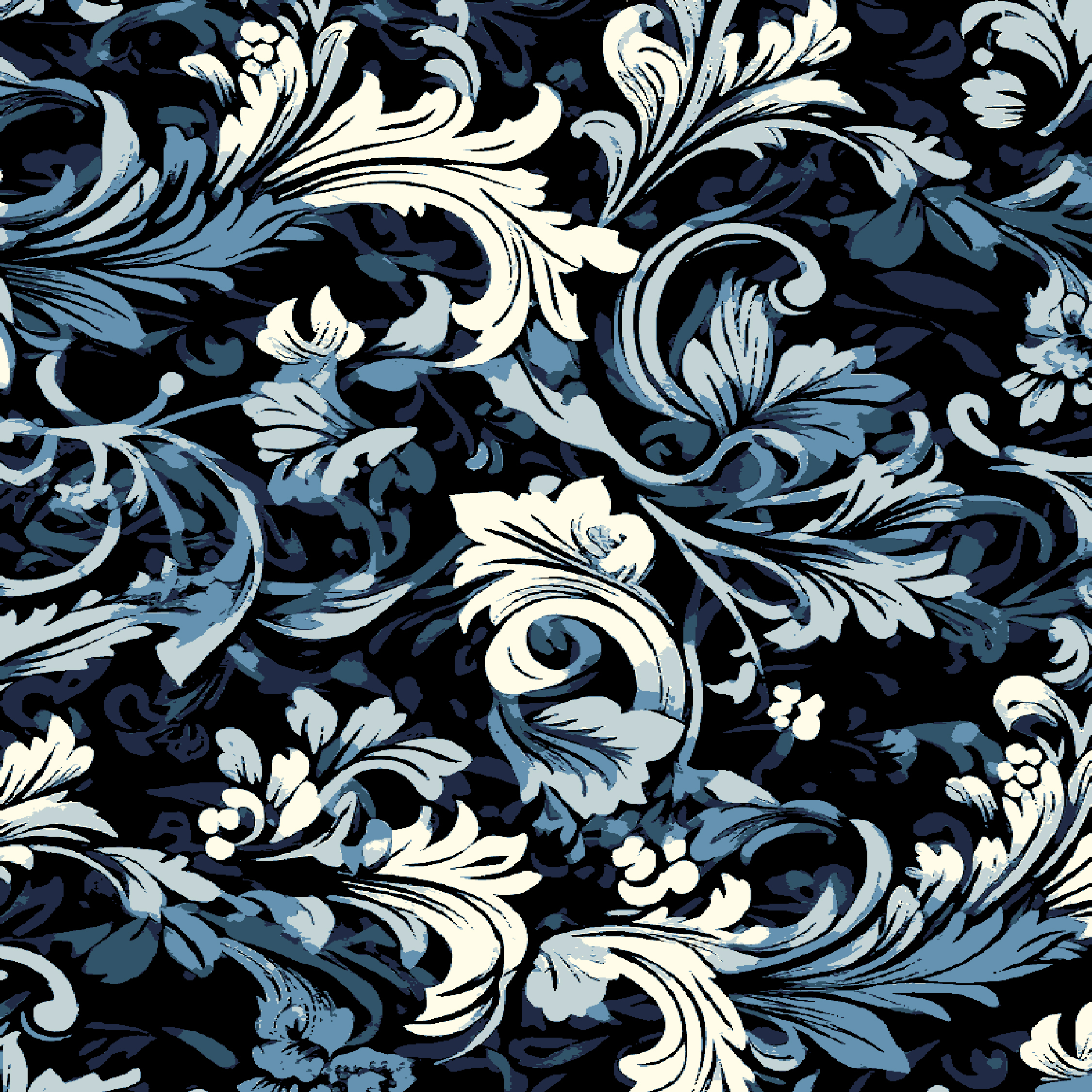 Colortec Wool toned damask blue